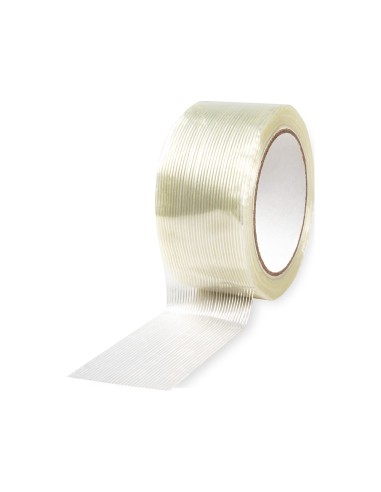 Cinta adhesiva q connect monofilamentos transparente 50 mt x 50 mm para embalaje