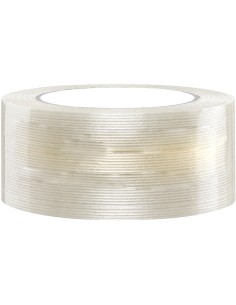 Cinta adhesiva q connect monofilamentos transparente 50 mt x 50 mm para embalaje