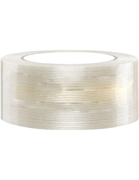 Cinta adhesiva q connect monofilamentos transparente 50 mt x 50 mm para embalaje