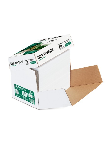 Papel fotocopiadora discovery fast pack din a4 75 gramos papel multiuso ink jet y laser caja de 2500 hojas