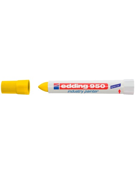 Marcador edding permanente 950 pasta opaca amarilla punta redonda 10 mm para superficies oxidadas o