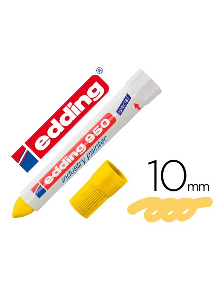 Marcador edding permanente 950 pasta opaca amarilla punta redonda 10 mm para superficies oxidadas o