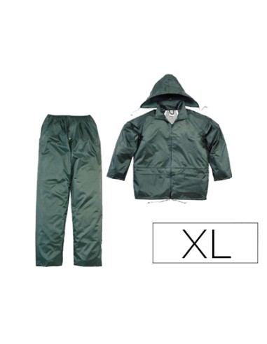 Conjunto de lluvia deltaplus 400 poliester pvc verde talla xl