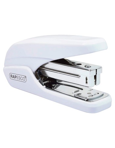 Grapadora rapesco x5 25ps mini capacidad 25 hojas usa grapas 24 6 y 26 6 color blanco