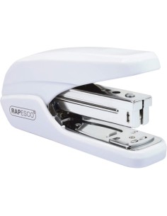 Grapadora rapesco x5 25ps mini capacidad 25 hojas usa grapas 24 6 y 26 6 color blanco
