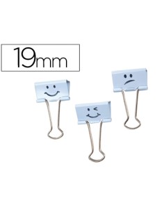 Pinza metalica rapesco reversible 19 mm emojis azul cajita de 20 unidades