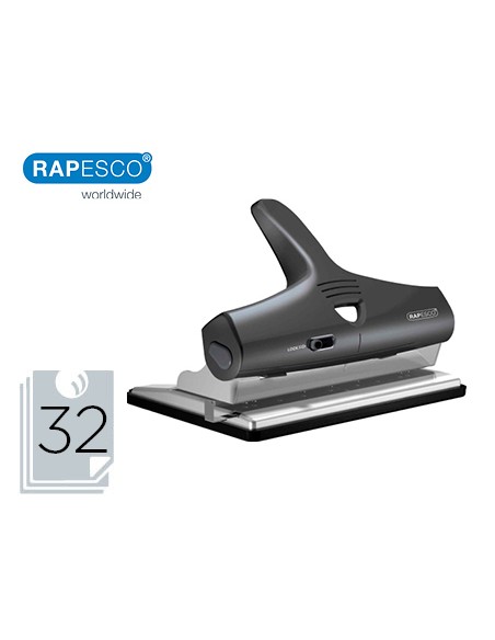 Taladrador rapesco alu 95 negro ajustable 23 y 4 taladros capacidad 32 hojas