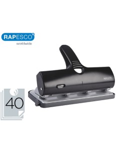 Taladrador rapesco alu 40 negro 4 taladros capacidad 40 hojas