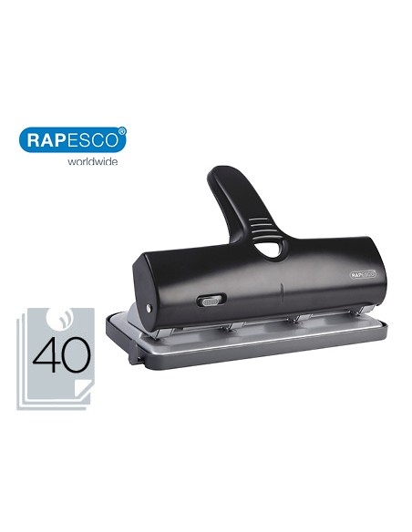 Taladrador rapesco alu 40 negro 4 taladros capacidad 40 hojas