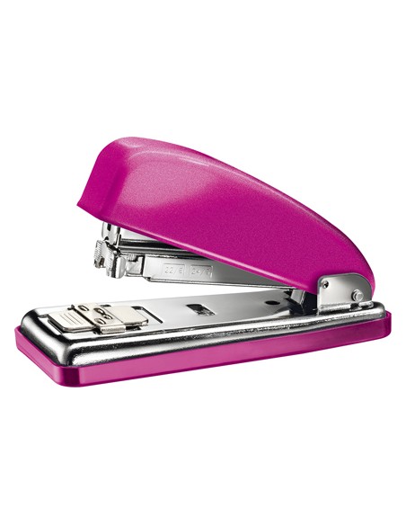 Grapadora petrus 226 classic wow fucsia metalizado capacidad 30 hojas en blister