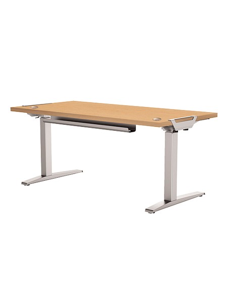 Mesa de oficina levado base metal acero pintado sistema electrico regulable altura tablero arce 180 x 80 cm Mesa de oficina levado base metal acero pintado sistema electrico regulable altura tablero arce 180 x 80 cm