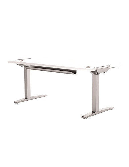 Mesa de oficina levado base metal acero pintado sistema electrico regulable altura tablero blanco 180 x 80 cm Mesa de oficina levado base metal acero pintado sistema electrico regulable altura tablero blanco 180 x 80 cm