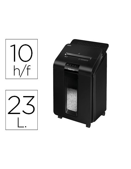 Destructora de documentos fellowes auto100m capacidad de corte 100 hojas destruye grapas clips y tarjetas 23l Destructora de documentos fellowes auto100m capacidad de corte 100 hojas destruye grapas clips y tarjetas 23l