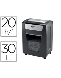 Destructora de documentos rexel momentum x420 capacidad de corte 20 hojas destruye grapas y clips papelera 30 l