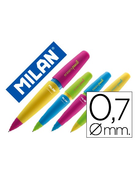 Portaminas milan capsule mix 07 mm con goma colores surtidos