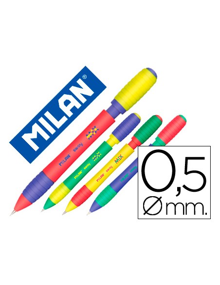 Portaminas milan sway mix 05 mm con goma colores surtidos