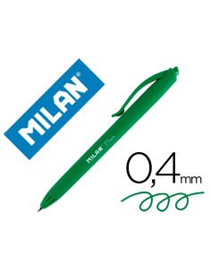 Boligrafo milan p1 retractil 1 mm touch verde