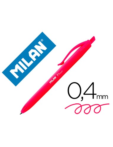 Boligrafo milan p1 retractil 1 mm touch rojo