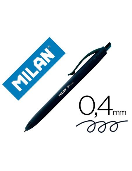 Boligrafo milan p1 retractil 1 mm touch negro