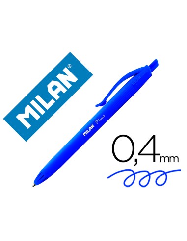 Boligrafo milan p1 retractil 1 mm touch azul