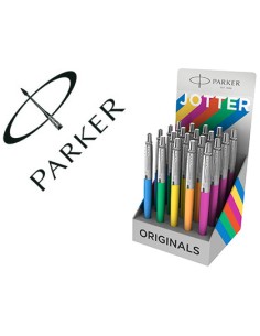 Boligrafo parker jotter plastic original expositor de 20 unidades colores surtidos