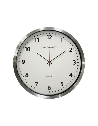 Reloj q connect de pared plastico oficina redondo 50 cm marco cromado