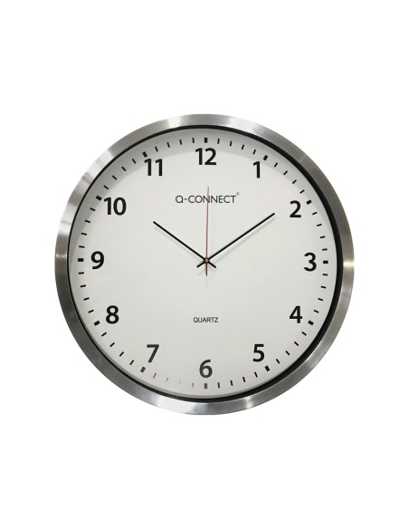 Reloj q connect de pared plastico oficina redondo 50 cm marco cromado