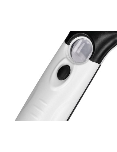 Lupa q connect electrica aro abs 75 mm 3 aumentos 3 bombillas led lente 70 mm