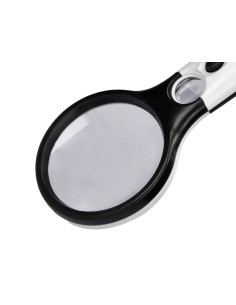 Lupa q connect electrica aro abs 75 mm 3 aumentos 3 bombillas led lente 70 mm