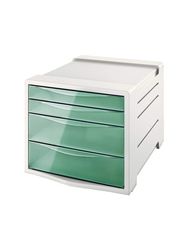 Fichero cajones de sobremesa esselte colour ice plastico 4 cajones color verde 245x365x285 mm