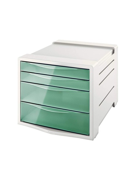 Fichero cajones de sobremesa esselte colour ice plastico 4 cajones color verde 245x365x285 mm