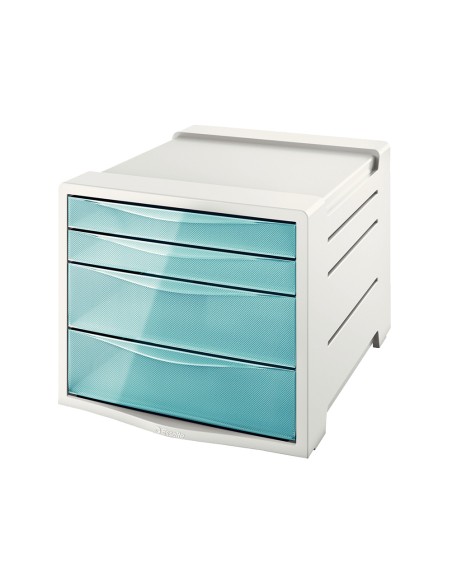 Fichero cajones de sobremesa esselte colour ice plastico 4 cajones color azul 245x365x285 mm