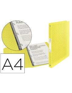 Carpeta esselte 4 anillas 25 mm din a4 colour ice polipropileno color amarillo
