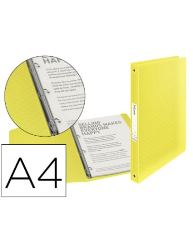 Carpeta esselte 4 anillas 25 mm din a4 colour ice polipropileno color amarillo