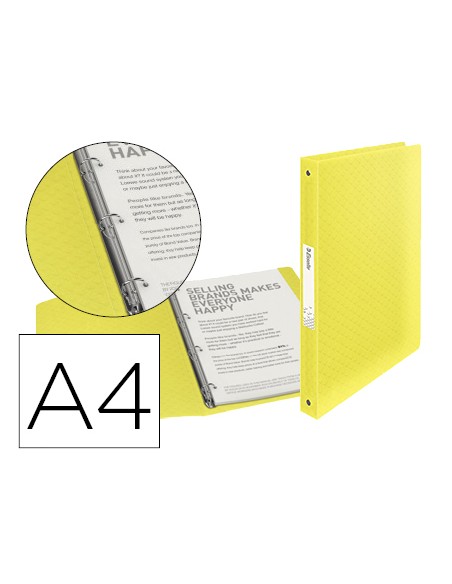 Carpeta esselte 4 anillas 25 mm din a4 colour ice polipropileno color amarillo