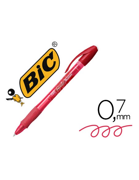 Boligrafo bic gelocity illusion borrable rojo punta de 07 mm