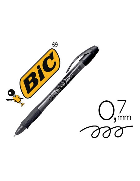 Boligrafo bic gelocity illusion borrable negro punta de 07 mm