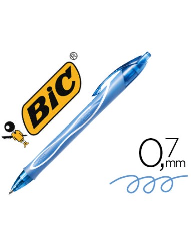 Boligrafo bic gelocity quick dry retractil tinta gel turquesa punta de 07 mm