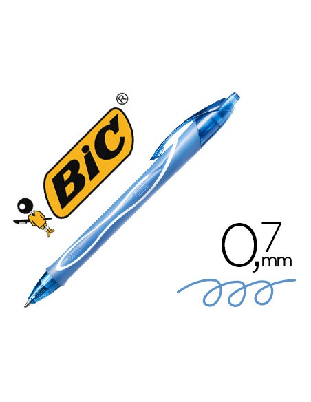 Boligrafo bic gelocity quick dry retractil tinta gel turquesa punta de 07 mm