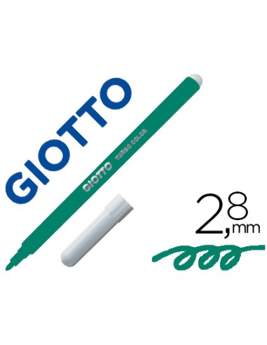 Rotulador giotto turbo color lavable con punta bloqueada unicolor verde oscuro