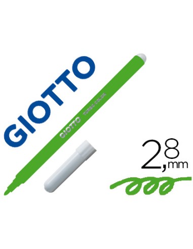 Rotulador giotto turbo color lavable con punta bloqueada unicolor verde