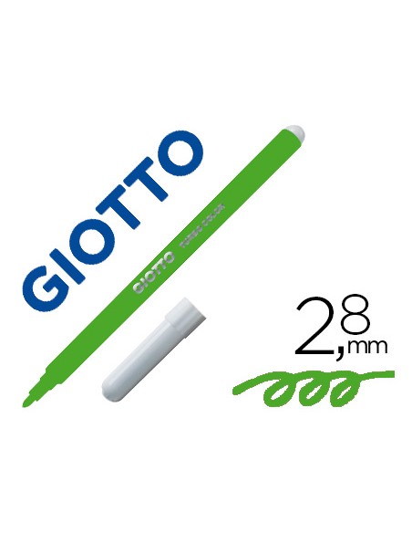 Rotulador giotto turbo color lavable con punta bloqueada unicolor verde
