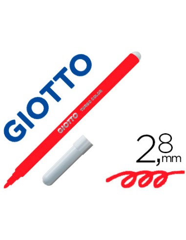 Rotulador giotto turbo color lavable con punta bloqueada unicolor rojo