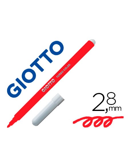 Rotulador giotto turbo color lavable con punta bloqueada unicolor rojo