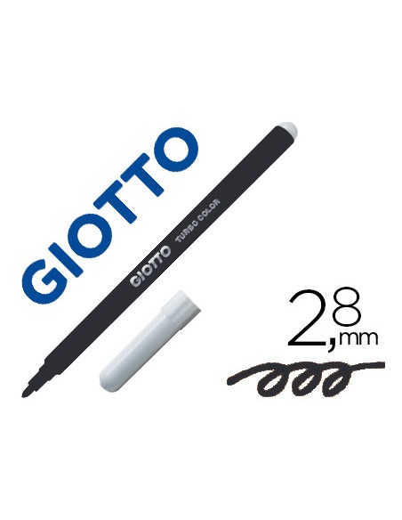 Rotulador giotto turbo color lavable con punta bloqueada unicolor negro