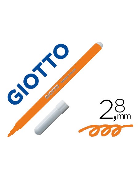 Rotulador giotto turbo color lavable con punta bloqueada unicolor naranja