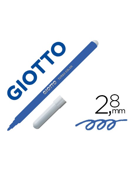 Rotulador giotto turbo color lavable con punta bloqueada unicolor azul oscuro