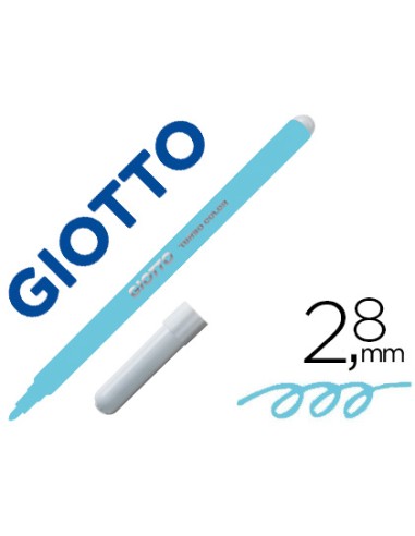 Rotulador giotto turbo color lavable con punta bloqueada unicolor azul claro