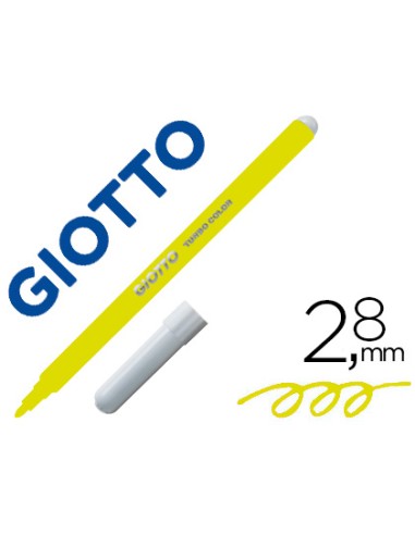 Rotulador giotto turbo color lavable con punta bloqueada unicolor amarillo