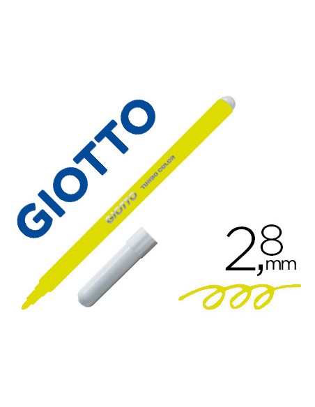 Rotulador giotto turbo color lavable con punta bloqueada unicolor amarillo